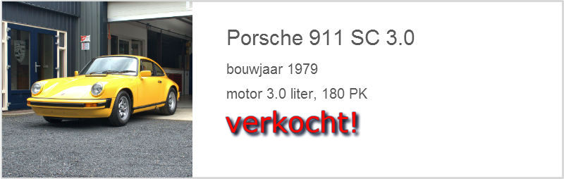 banner collectiepagina Porsche 911 SC verkocht